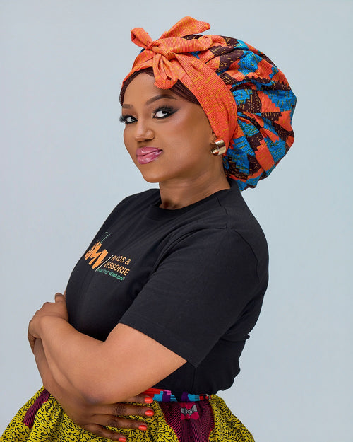 Addis Ababa Satin Wrap Crown Bonnet
